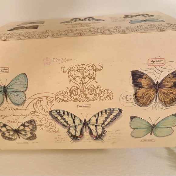 Large Chest Butterfly Adorned Rounded Lid - Picture 4 of 4